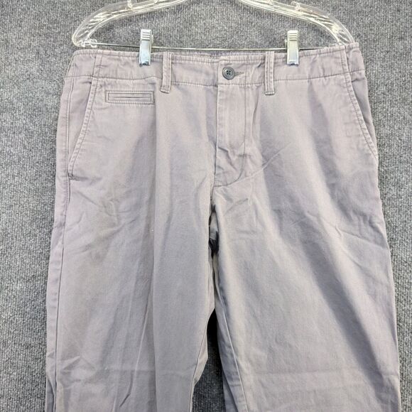 Old Navy Men's Broken-in Straight Chino Pants Gray 33x32 Flat Front Cotton - Picture 3 of 11